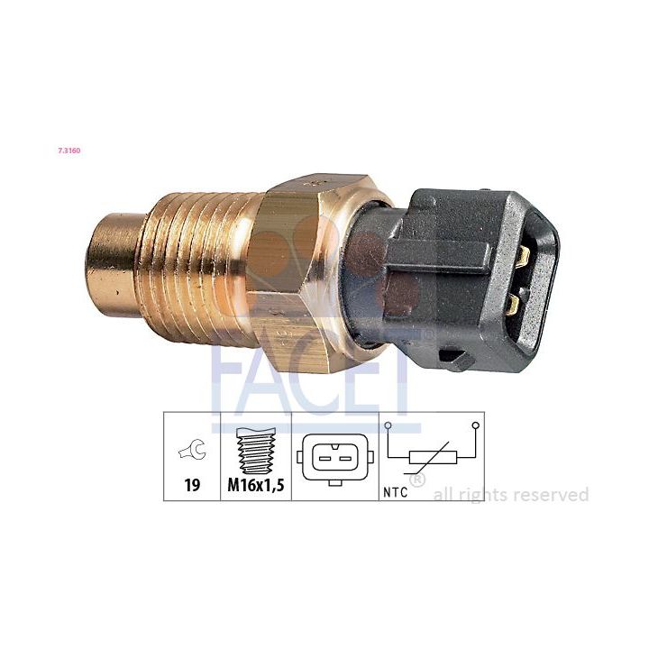 Siuntimo blokas, aušinimo skysčio temperatūra FACET 7.3160
