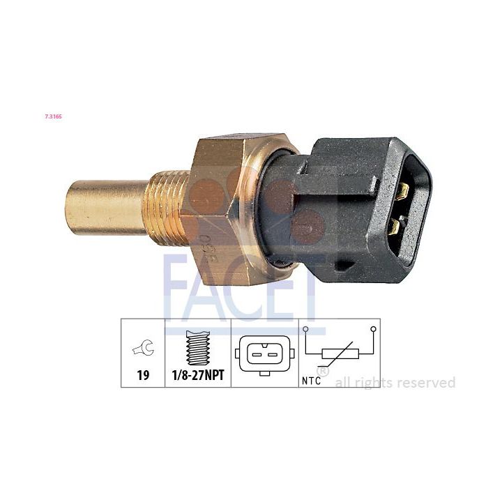 Siuntimo blokas, aušinimo skysčio temperatūra FACET 7.3165