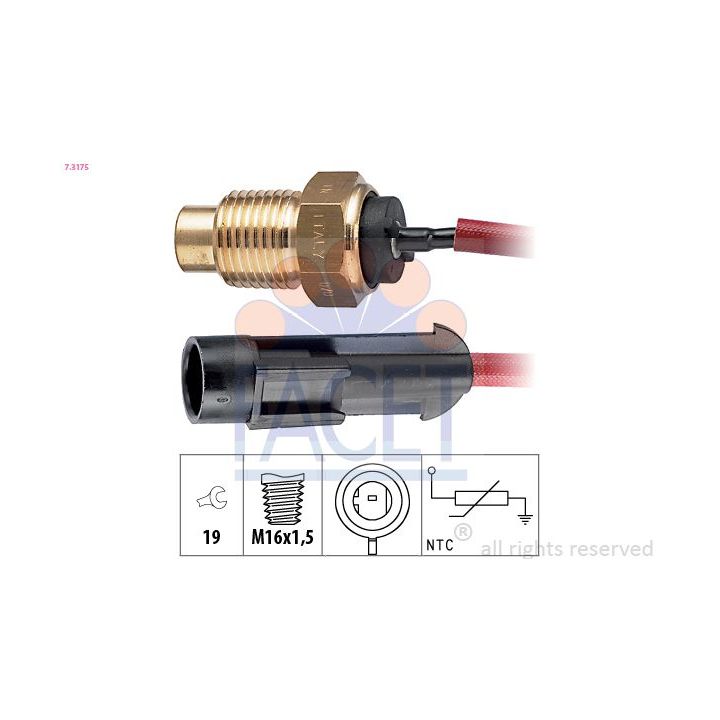 Siuntimo blokas, aušinimo skysčio temperatūra FACET 7.3175