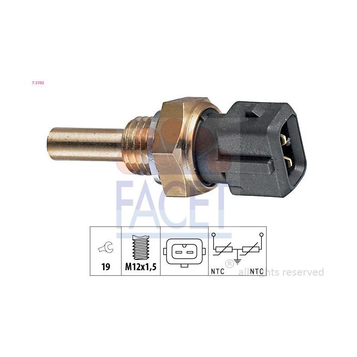 Siuntimo blokas, aušinimo skysčio temperatūra FACET 7.3192