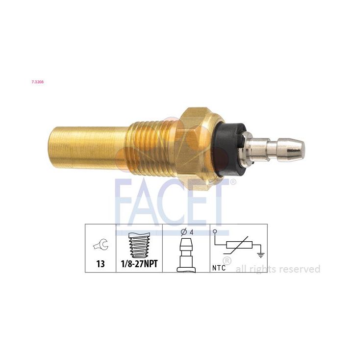 Siuntimo blokas, aušinimo skysčio temperatūra FACET 7.3208