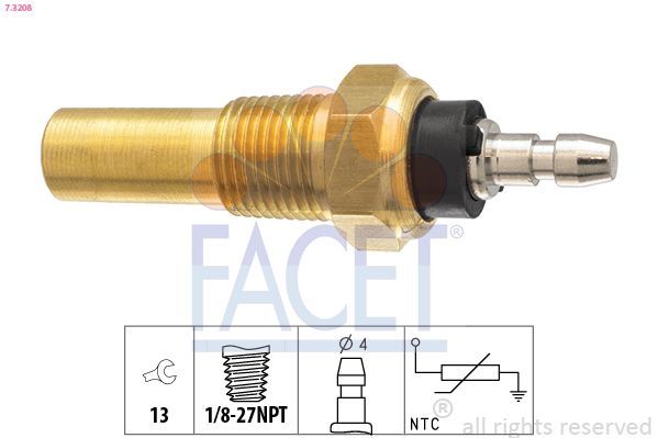 Siuntimo blokas, aušinimo skysčio temperatūra FACET 7.3208