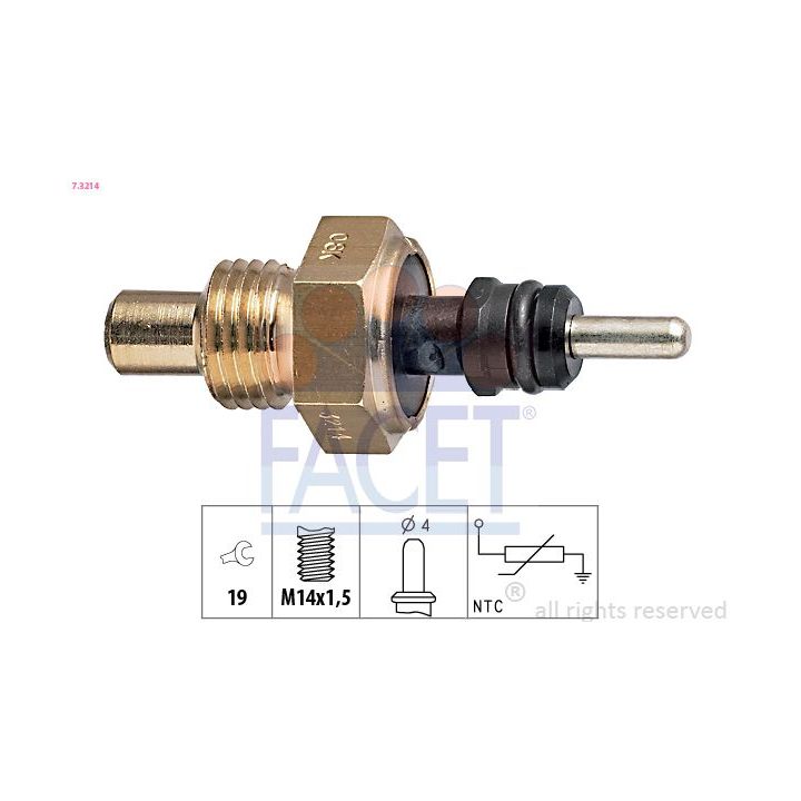 Siuntimo blokas, aušinimo skysčio temperatūra FACET 7.3214