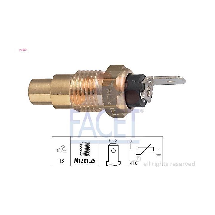 Siuntimo blokas, aušinimo skysčio temperatūra FACET 7.3223