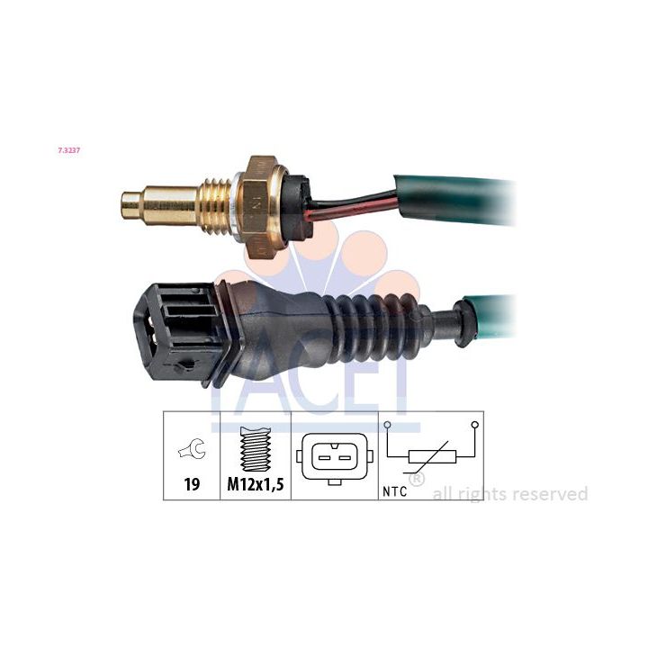 Siuntimo blokas, aušinimo skysčio temperatūra FACET 7.3237