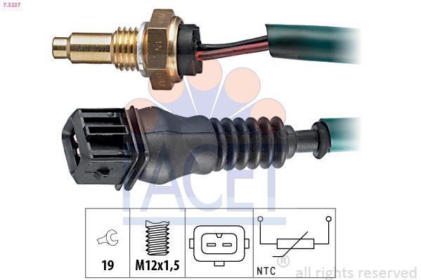 Siuntimo blokas, aušinimo skysčio temperatūra FACET 7.3237