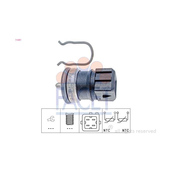 Siuntimo blokas, aušinimo skysčio temperatūra FACET 7.3251