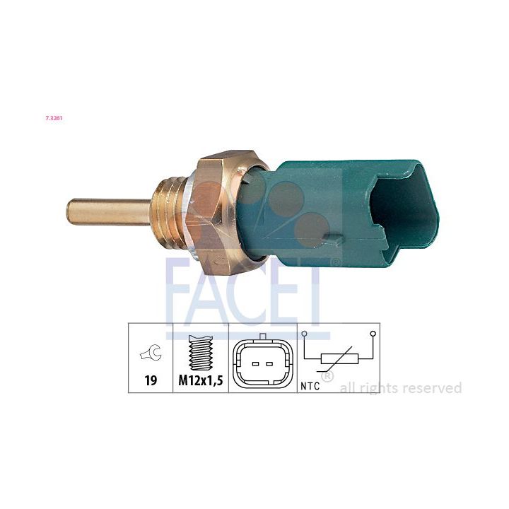 Siuntimo blokas, aušinimo skysčio temperatūra FACET 7.3261