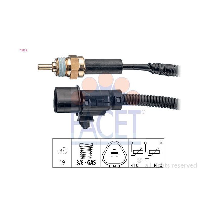 Siuntimo blokas, aušinimo skysčio temperatūra FACET 7.3374