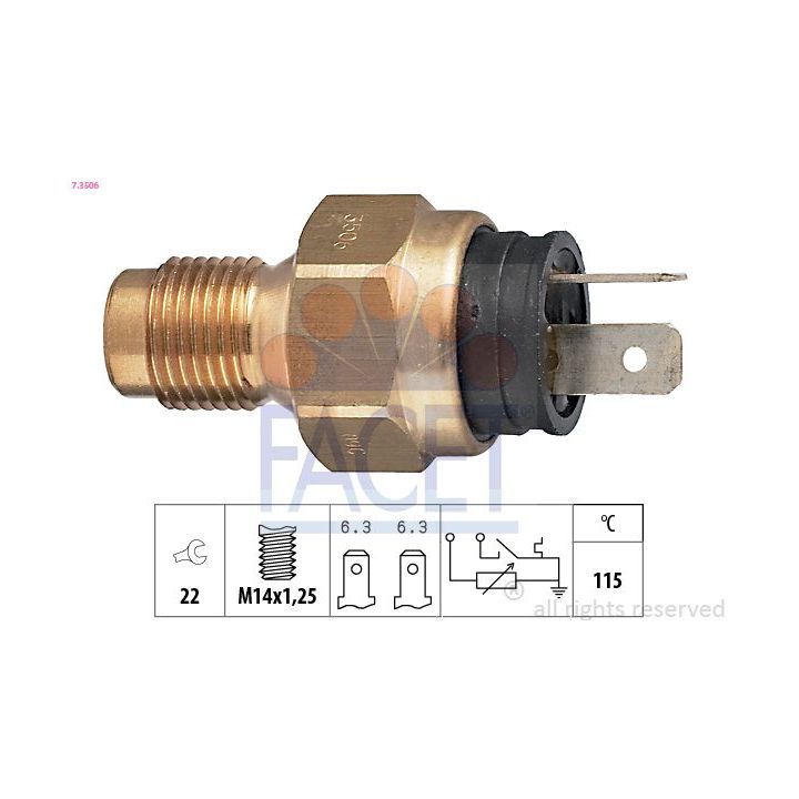 Siuntimo blokas, aušinimo skysčio temperatūra FACET 7.3506
