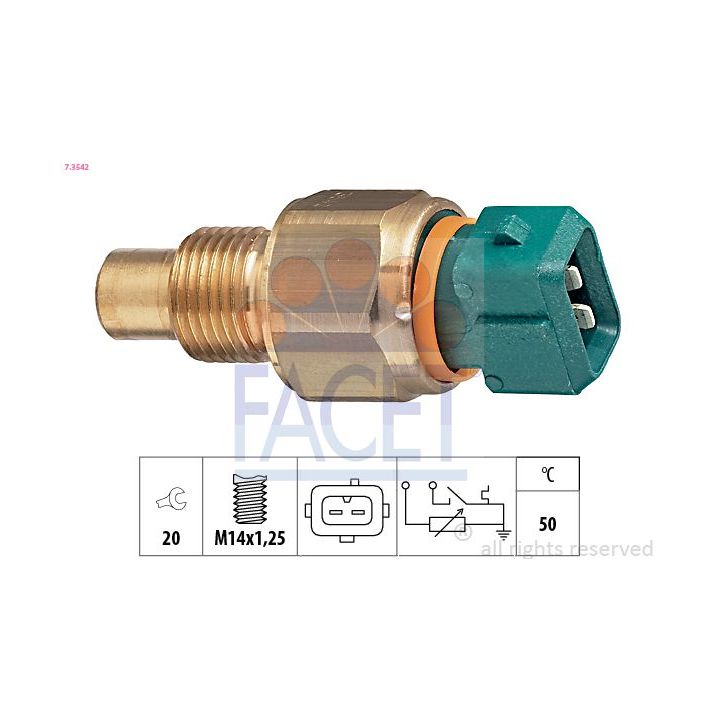 Siuntimo blokas, aušinimo skysčio temperatūra FACET 7.3542