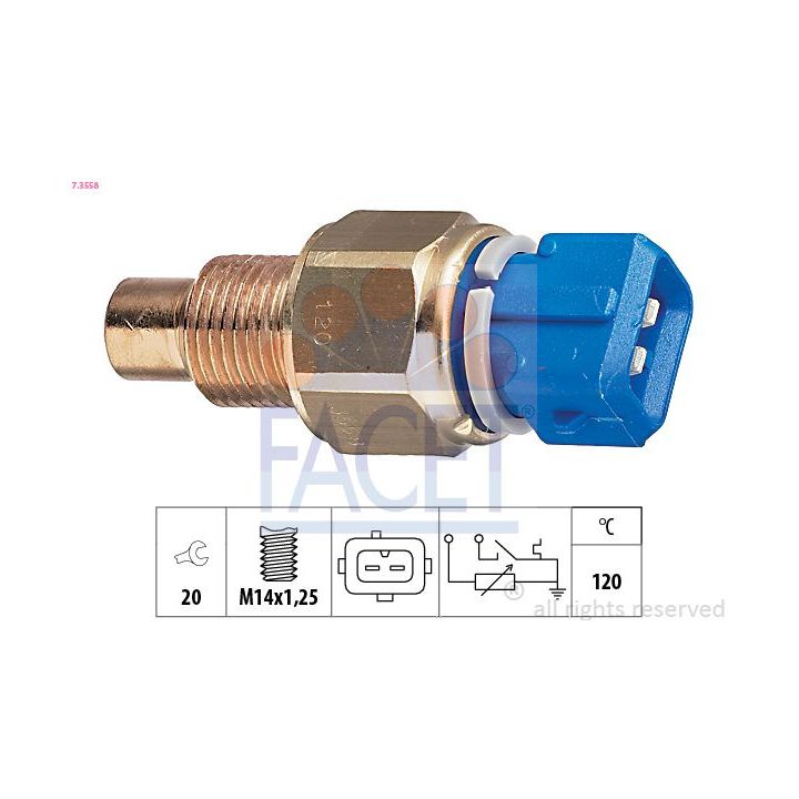 Siuntimo blokas, aušinimo skysčio temperatūra FACET 7.3558