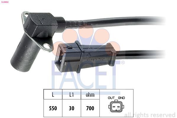 Jutiklis, alkūninio veleno impulsas FACET 9.0002