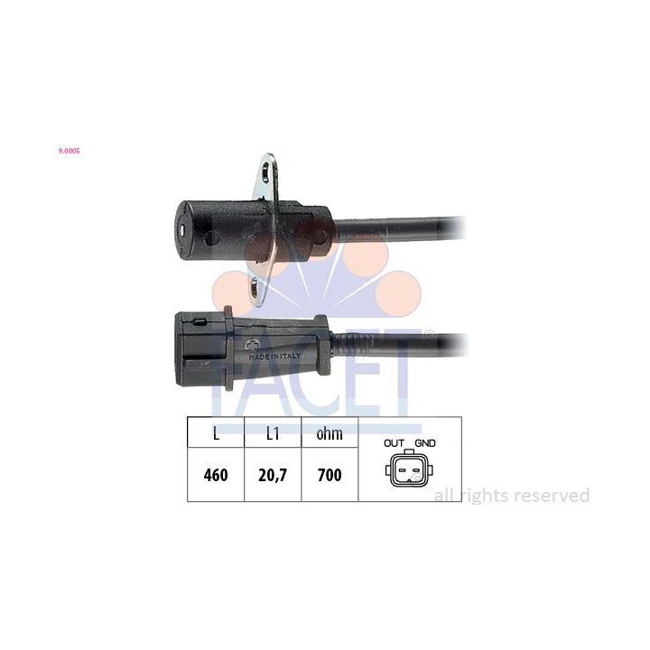 Jutiklis, alkūninio veleno impulsas FACET 9.0005