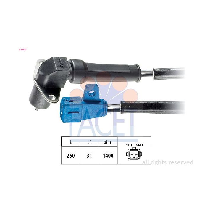 Jutiklis, alkūninio veleno impulsas FACET 9.0006