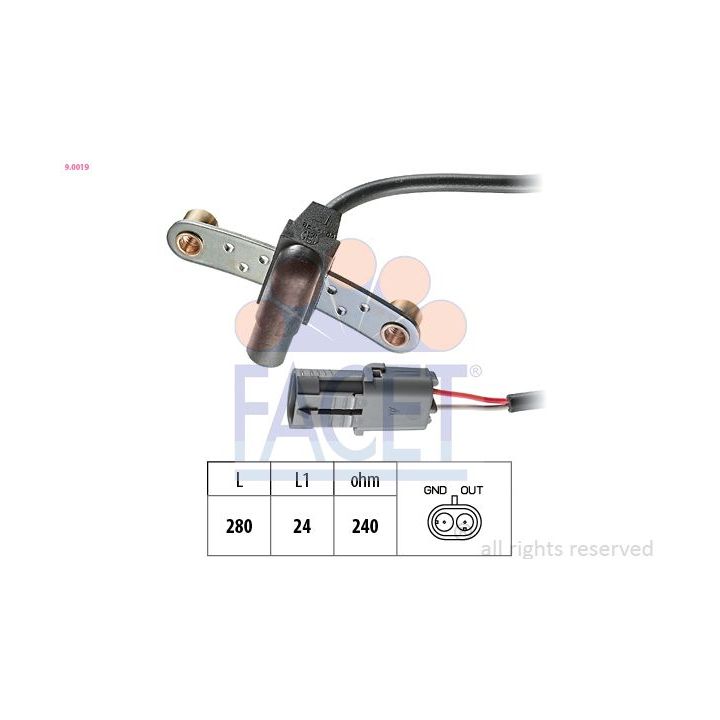 Jutiklis, alkūninio veleno impulsas FACET 9.0019