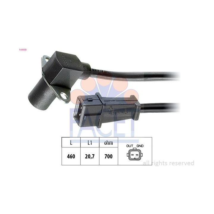 Jutiklis, alkūninio veleno impulsas FACET 9.0030