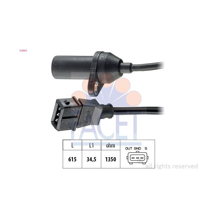 Jutiklis, alkūninio veleno impulsas FACET 9.0053