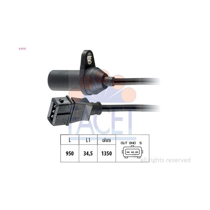 Jutiklis, alkūninio veleno impulsas FACET 9.0175