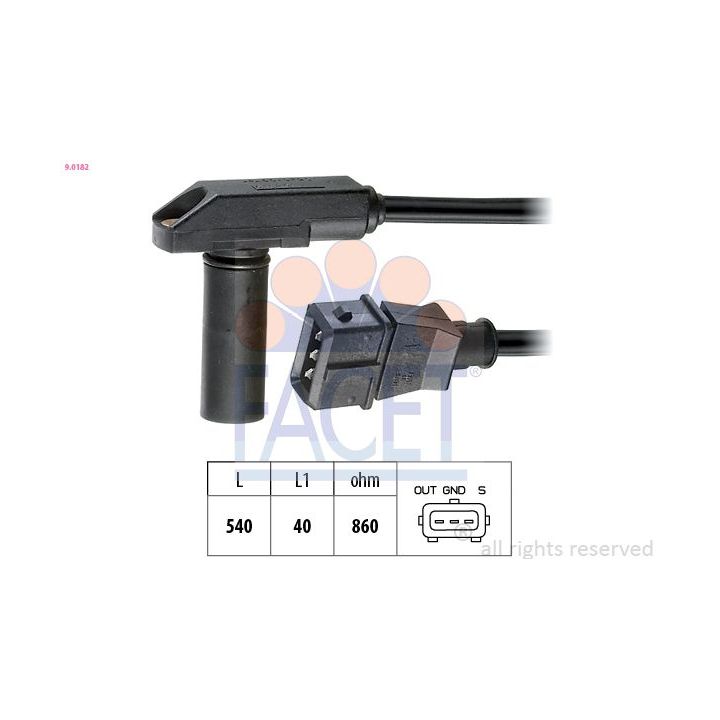 Jutiklis, alkūninio veleno impulsas FACET 9.0182