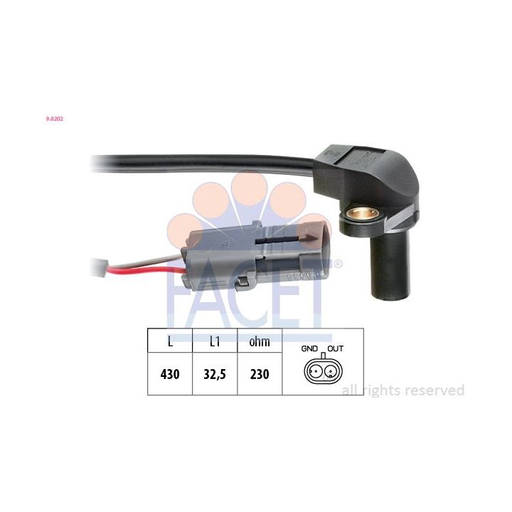 Jutiklis, alkūninio veleno impulsas FACET 9.0202