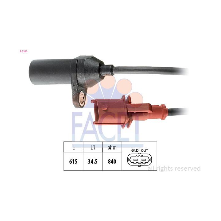 Jutiklis, alkūninio veleno impulsas FACET 9.0206