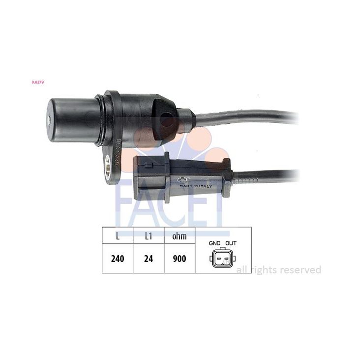 Jutiklis, alkūninio veleno impulsas FACET 9.0279