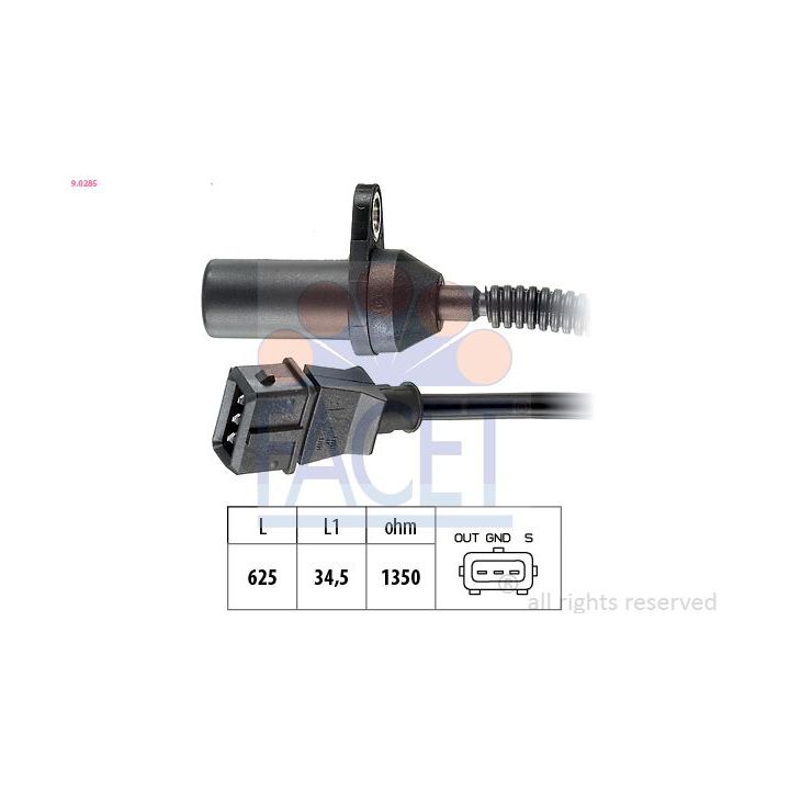 Jutiklis, alkūninio veleno impulsas FACET 9.0285