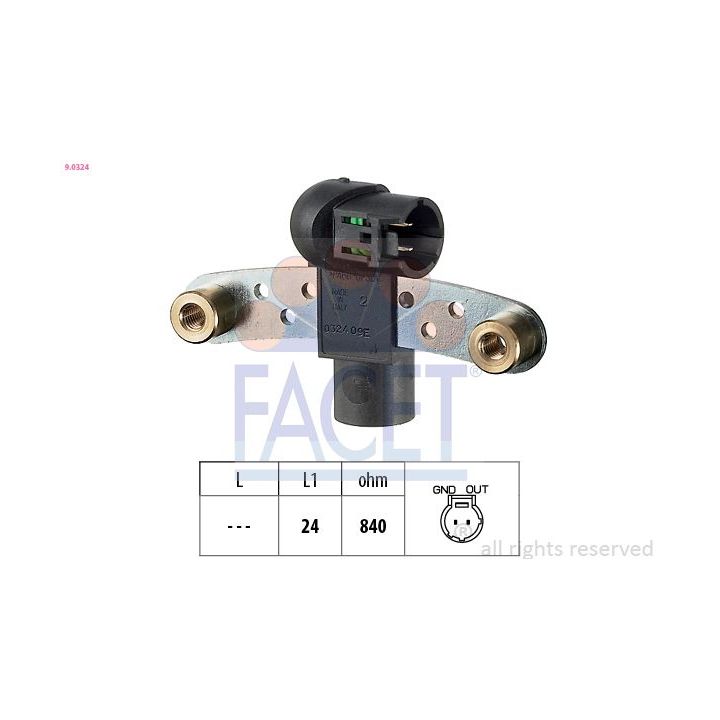 Jutiklis, alkūninio veleno impulsas FACET 9.0324