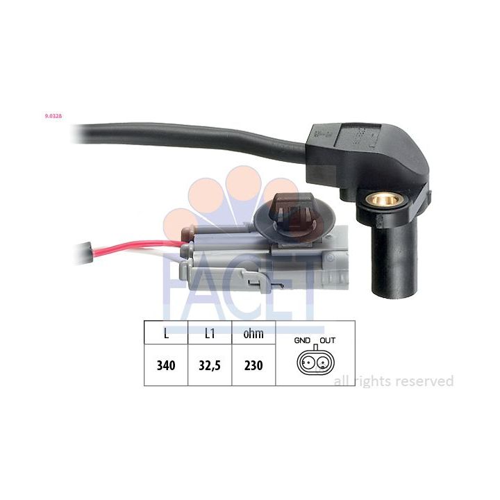 Jutiklis, alkūninio veleno impulsas FACET 9.0328