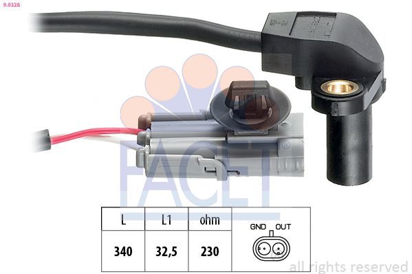 Jutiklis, alkūninio veleno impulsas FACET 9.0328