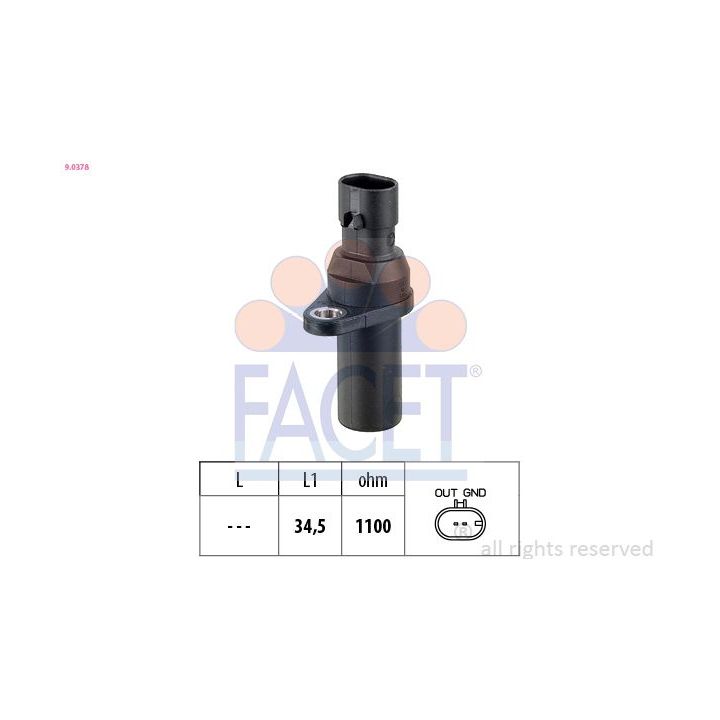 Jutiklis, alkūninio veleno impulsas FACET 9.0378