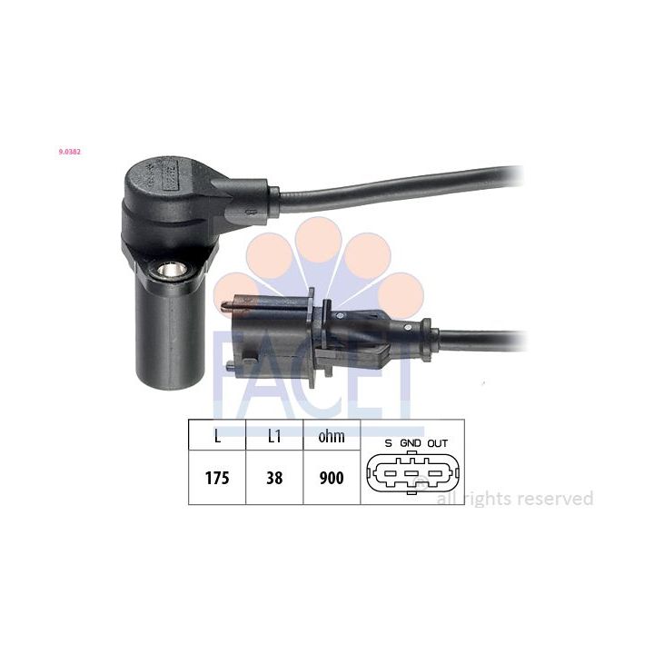 Jutiklis, alkūninio veleno impulsas FACET 9.0382