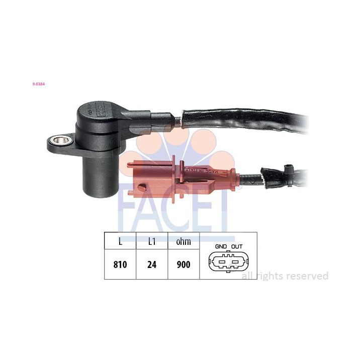 Jutiklis, alkūninio veleno impulsas FACET 9.0384