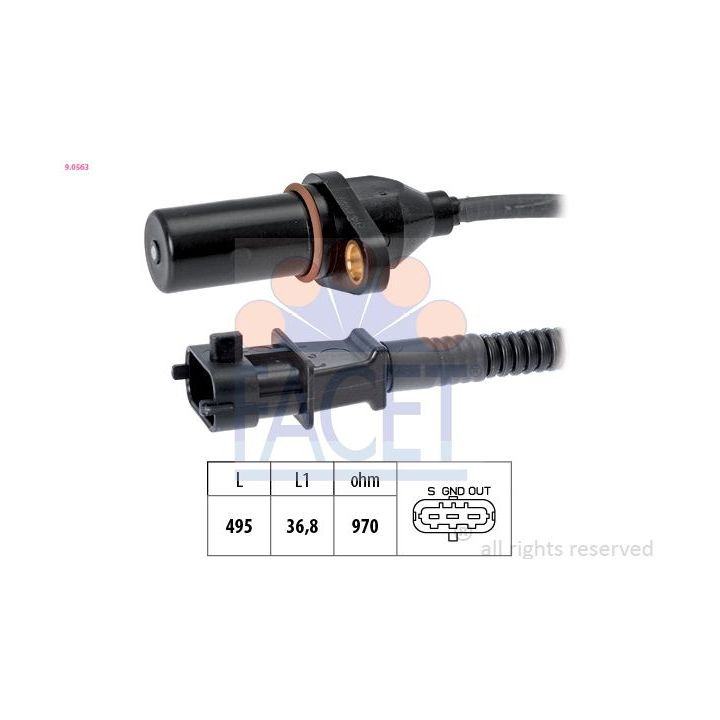 Jutiklis, alkūninio veleno impulsas FACET 9.0563