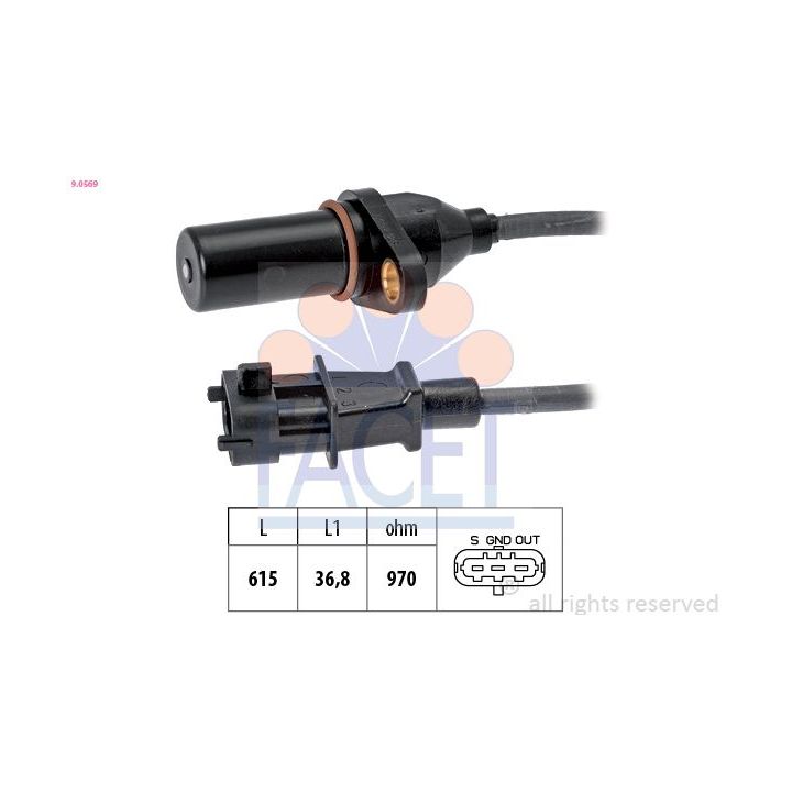 Jutiklis, alkūninio veleno impulsas FACET 9.0569