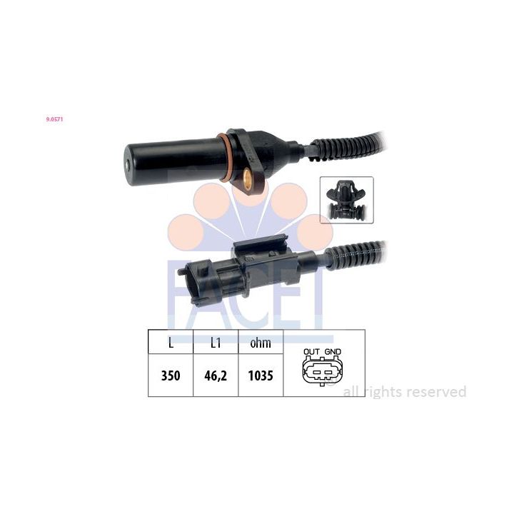 Jutiklis, alkūninio veleno impulsas FACET 9.0571