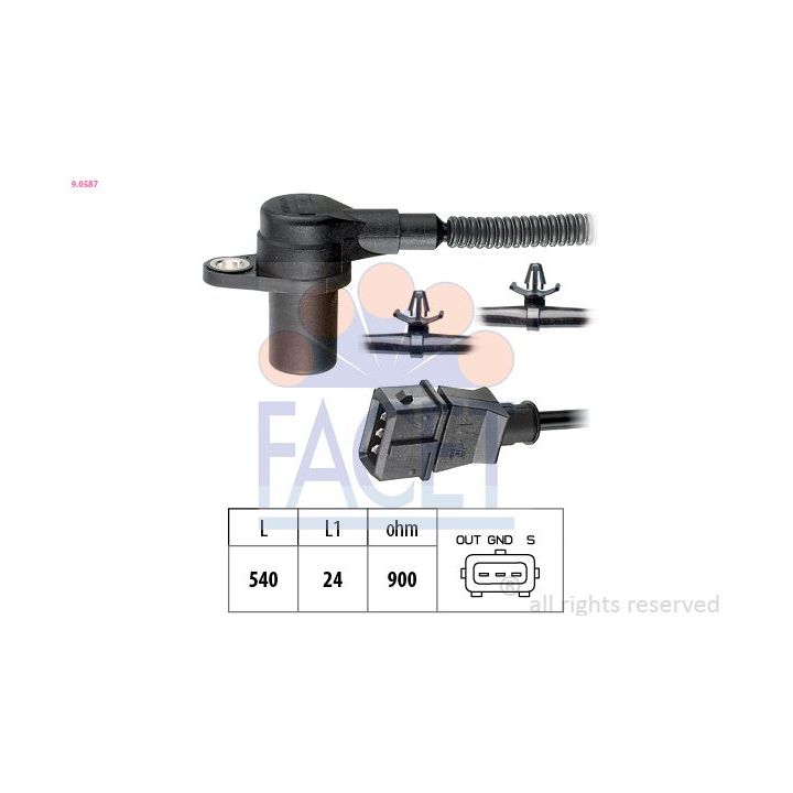 Jutiklis, alkūninio veleno impulsas FACET 9.0587