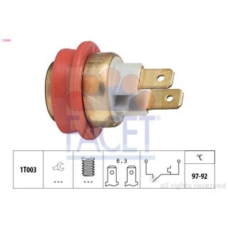 Temperatūros jungiklis, radiatoriaus ventiliatorius FACET 7.5093