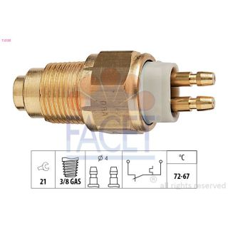 Temperatūros jungiklis, radiatoriaus ventiliatorius FACET 7.5125