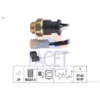Temperatūros jungiklis, radiatoriaus ventiliatorius FACET 7.5602