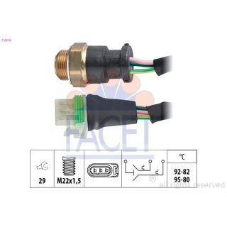 Temperatūros jungiklis, radiatoriaus ventiliatorius FACET 7.5618