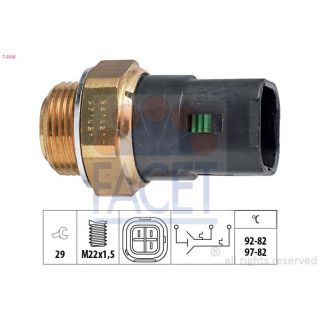 Temperatūros jungiklis, radiatoriaus ventiliatorius FACET 7.5628