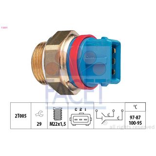 Temperatūros jungiklis, radiatoriaus ventiliatorius FACET 7.5631