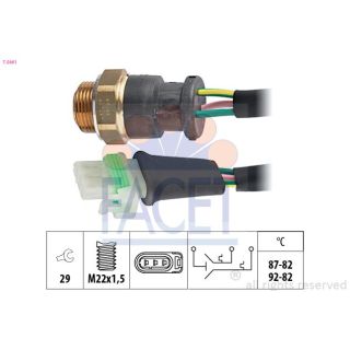 Temperatūros jungiklis, radiatoriaus ventiliatorius FACET 7.5661
