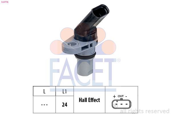 Jutiklis, variklio sūkių dažnis FACET 9.0778