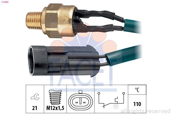 Temperatūros jungiklis, aušinimo skysčio įspėjimo lemputė FACET 7.4089