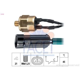 Temperatūros jungiklis, aušinimo skysčio įspėjimo lemputė FACET 7.4124