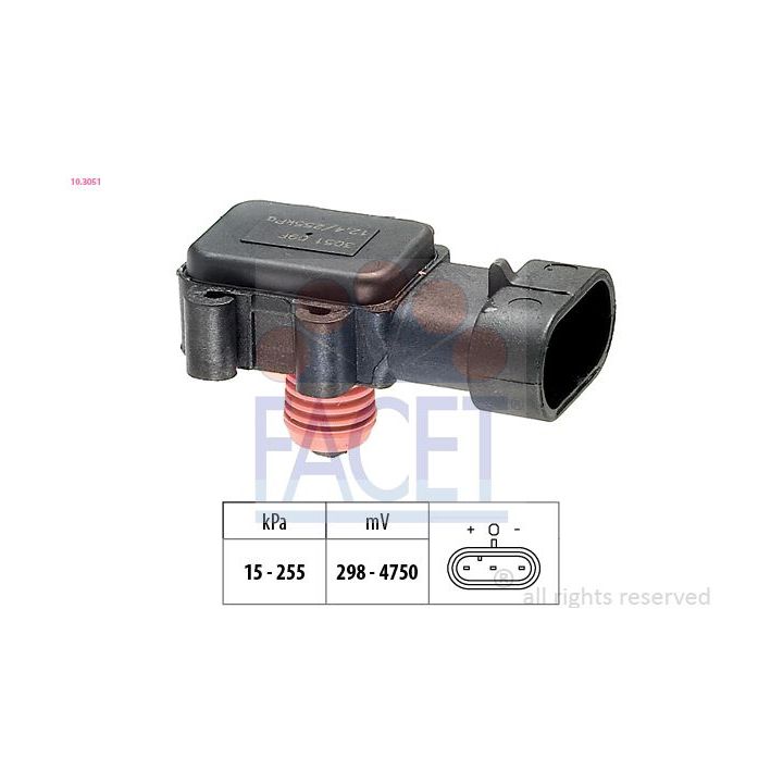 Oro slėgio jutiklis, aukščio adaptacija FACET 10.3051