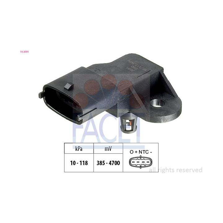 Oro slėgio jutiklis, aukščio adaptacija FACET 10.3091